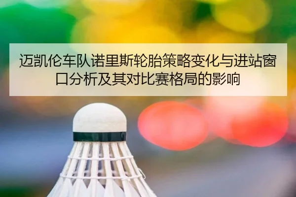 迈凯伦车队诺里斯轮胎策略变化与进站窗口分析及其对比赛格局的影响